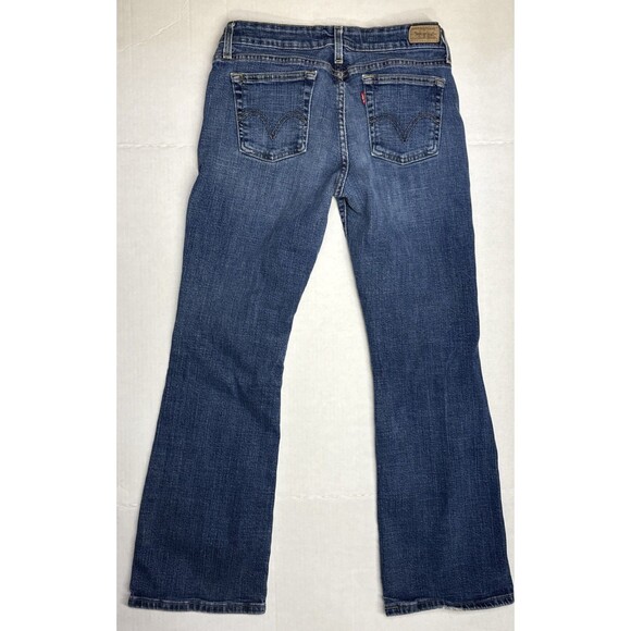 Levis 515 Jeans Womens 8P Short Boot Cut Mid Rise Medium Wash Denim Stretch - Picture 2 of 11